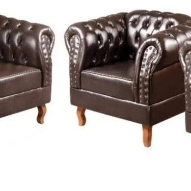 Imagem de Conjunto Duque 2 Poltronas e 1 Namoradeira Chest 2 Lugares Courano Marrom café