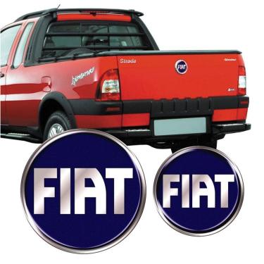 Imagem de Adesivo Emblema Tampa Traseira Fiat Strada 2005 à 2008 Azul Cor Azul