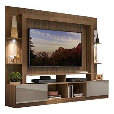 Imagem de Estante com Suporte Tv 65" e Leds Berlim Multimóveis V3384 Madeirada/lacca Fumê