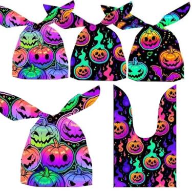 Imagem de TAKANAP Sacos de biscoito de Halloween, sacos de doces, sacos de celofane autoadesivos, sacos de guloseimas de Halloween, sacos de plástico de espessura de abóbora para suprimentos de presente de