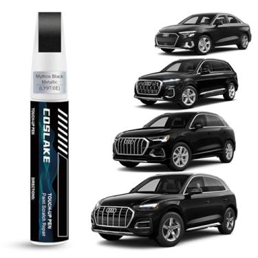 Imagem de COSLAKE Tinta de retoque de carro (Mythos Black Metallic(LY9T/0E)) para Audi, kit de reparo de arranhões de pintura de carro, solução rápida e fácil de reparar, caneta removedor de arranhões 2 em 1