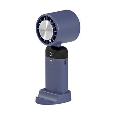Imagem de Ventilador dobrável portátil, ventilador de refrigeração elétrico portátil para compressa fria, ventilador de mesa recarregável por USB com 3 velocidades de vento ajustáveis, suporte para telefone c
