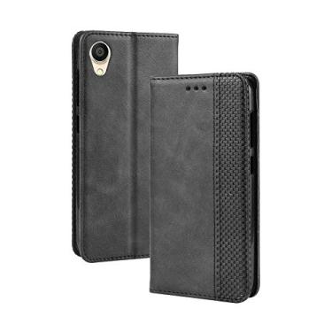 Imagem de Capa para ASUS ZenFone Live L2, capa flip carteira de couro para ASUS ZenFone Live L2, capa magnética retrô para celular, capa carteira com compartimentos para cartão