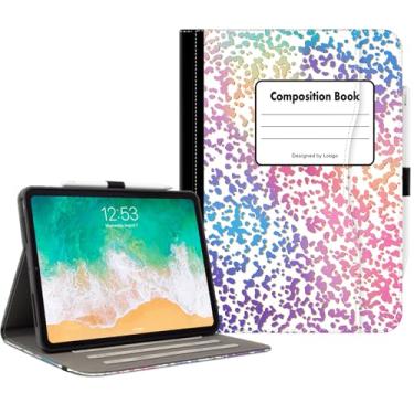 Imagem de Lokigo Capa para iPad Pro 11 polegadas 2024 5ª geração (M4), iPad 11 Pro com suporte para lápis/alça de mão/bolso frontal, suporte de visualização ajustável para iPad Pro 11 M4, despertar/hibernar