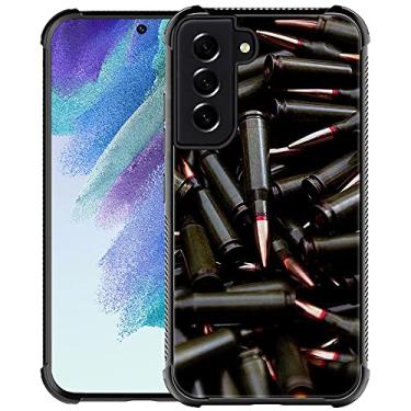 Imagem de ZHEGAILIAN Capa compatível com Samsung Galaxy S22, AK 47 metralhadora munições design gráfico acrílico à prova de choque anti-arranhões capa rígida para Samsung Galaxy S22