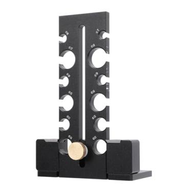 Imagem de Kit de Gabarito para Fabricante de Cavilhas, Cortador de Haste Redonda de Madeira Com 12 Furos, Ferramenta de Fresagem de Broca Elétrica de Liga de Alumínio Com Placa Ajustável