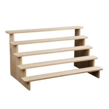 Imagem de oshhni Suporte de exposição de madeira, prateleira de exposição de, multifuncional, organizador de porta-tempero para coleção de bonecas, cosméticos, 5 Layer L