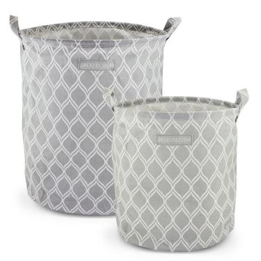 Imagem de Conjunto De Cesto Para Roupa M E G Cinza - Listrada