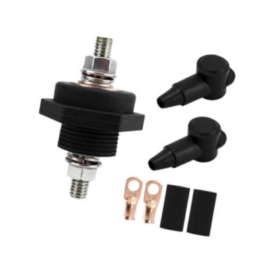 Imagem de Generic Conector de terminal de bateria genérico de 3/8 pol. através do painel Terminal de bateria Pino de instalação fácil Montagem Substituição para barco, Preto