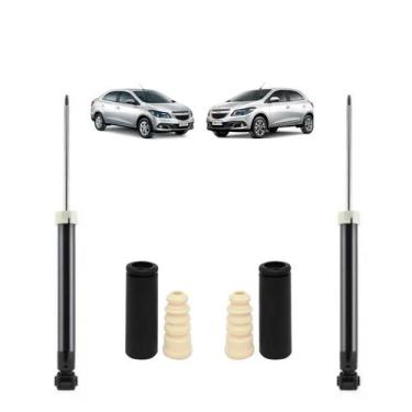 Imagem de Par Amortecedor Traseiro Nakata Novo + Kit Batente Prisma 2013 A 2019,