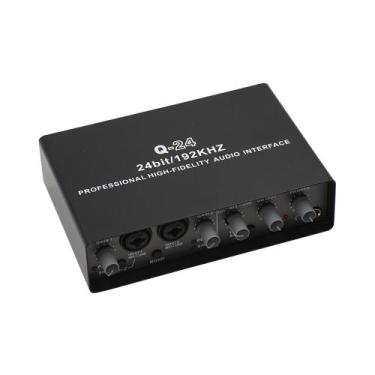 Imagem de Mesa Placa De Som 2 Canais Gravação Profissional Interface De Áudio Q-
