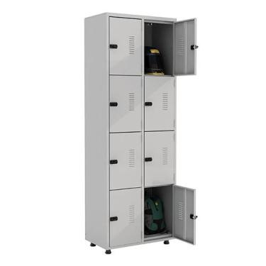 Imagem de Armário Roupeiro Aço 8 Portas Academia Guarda Volume EA702 Cinza - Eli
