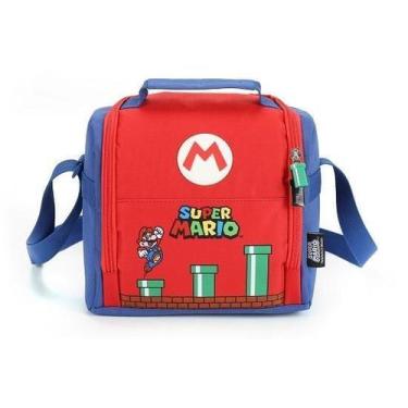 Imagem de Lancheira Escolar Térmica Super Mario Bros Azul Original, Azul