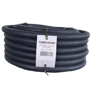 Imagem de Conduíte Corrugado Cinza 3/4 X 25M - Dn 25 - Pead - Tubos Bravo
