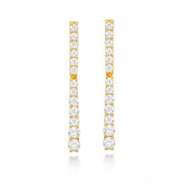Imagem de Brinco de Ouro 18k com Moissanite  - Safira, Único
