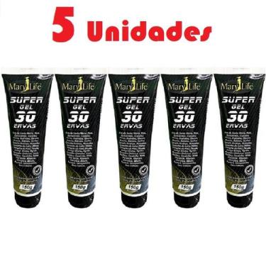 Imagem de Kit com 5 Super Gel 30 Ervas 150g Efeito Gelo Quente - Mary Life