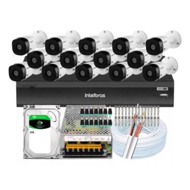Imagem de Kit 14 Câmeras Multi Hd Intelbras 1120b Dvr 16 Canais Com Hd 3tb