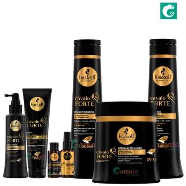 Imagem de Kit Haskell Cavalo Forte Sh Cond Masc Leave Comp Selante+Tonico 500