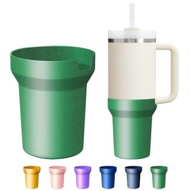 Imagem de Bota de silicone metálico fosco para Stanley Cup 1,134 g, capa protetora de manga alta compatível com Stanley H2.0 & Quencher Adventure Tumbler, protetor inferior de acessórios Stanley Cup, verde