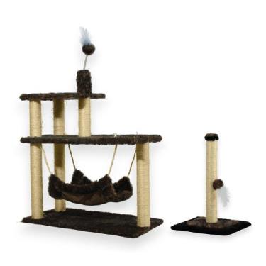 Imagem de Arranhador Para Gatos 3 Plataformas Rede E Brinquedos Poste P Torre Si