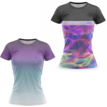 Imagem de Kit 2 Blusa Feminina Academia Fitness Camisa Caminhada Dry fit Camiset