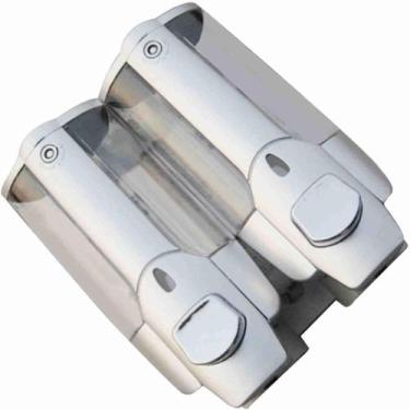 Imagem de Dispenser Duplo Sabonete Liquido Alcool Gel Shampoo Condicionador Hote