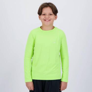 Imagem de Camiseta Selene Manga Longa Proteção UV50+ Juvenil Verde Neon, 12 ANOS