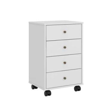 Imagem de Mesa de cabeceira 4 gavetas branca presence - De Mobile