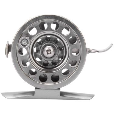 Imagem de Vara de pesca no gelo de metal ao ar livre roda dianteira carretilha mão direita com acessório de freio carretilha de pesca(Ice fishing reel 50 (with guide eye))