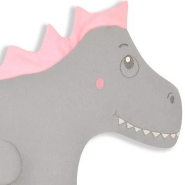 Imagem de Almofada de Bebê HUG Dino Bordado Rosa A2070