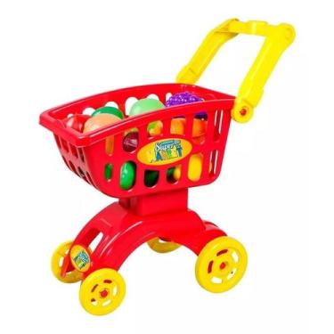 Imagem de Carrinho De Compras Infantil Menina Frutas E Legumes Braskit 8703