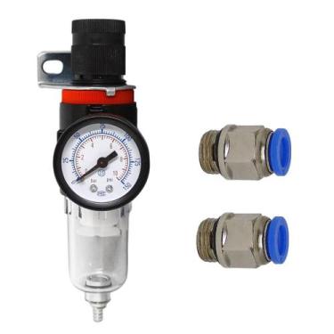 Imagem de Filtro Regulador Ar 1/4 + Conexão Engate Rápido 8mm (Kit 3) - BRP