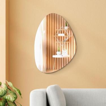 Imagem de Espelho Orgânico Retangular Oval Médio 70cm 80cm 90cm 100cm Grande Lux