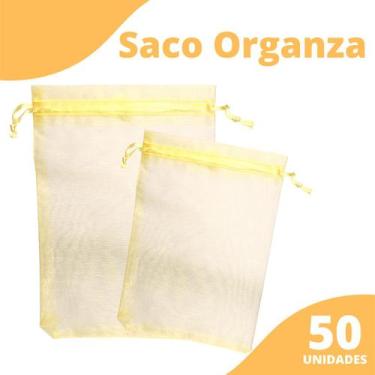 Imagem de Saco Organza - Saquinho 10x15 Ouro C/50 Para Lembrancinha - Nybc