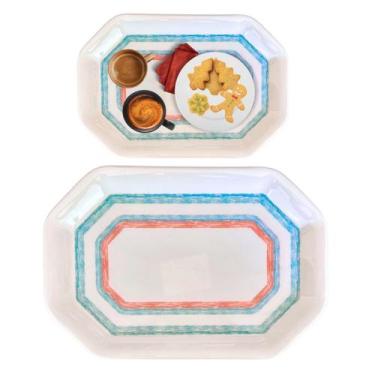 Imagem de 2 Bandejas Travessa em Melamina Para Servir Decoração 34cm - Fx