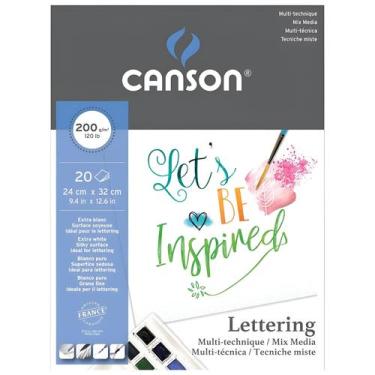 Imagem de Bloco de Papel Lettering Canson Mix Media A4 20 Folhas