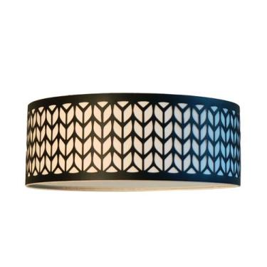 Imagem de Luminária Plafon Cúpula Recorte Preto 40X15 2E27 Bivolt - Tom Luz