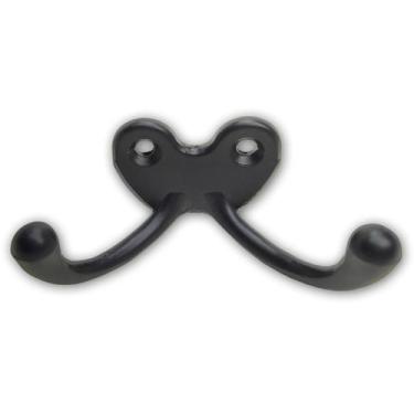 Imagem de Cabide Duplo Para Roupas Em Metal 8 Unidades - Telis Ferragens, preto 