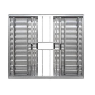 Imagem de Veneziana 6 folhas 1,20x2,00 com grade no alumínio brilhante - Comerci