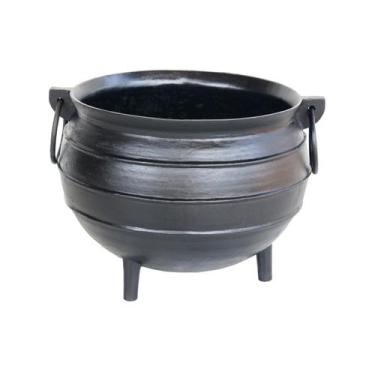 Imagem de Panelão Caldeirão Bruxa Tripé Ferro Fundido Preto 30L 37cm - Rig Fundi