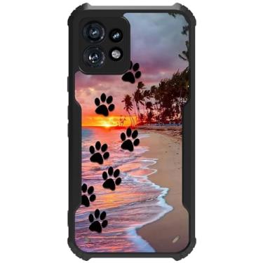 Imagem de RWUTYTIUL Capa para Moto Edge Plus 2023 de 6,7 polegadas, capa protetora ultrafina de silicone macio à prova de choque para Motorola Edge+ 2023/Moto X40/Edge 40 Pro, estampa de pata de cachorro na