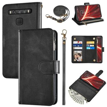Imagem de Furiet Capa carteira para TCL 10 5G UW Verizon com alça de pulso e alça de ombro flip elegante 6+ porta-cartões suporte bolso dinheiro acessórios para celular capa para celular para TCL105GUW TLC