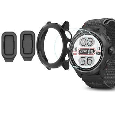 Imagem de Compatível com protetor de tela COROS Pace 3 com capa com porta de carregamento, Lamshaw (2 + 2 + 1 pacote) cobertura total de película de vidro temperado + capa de porta de carregamento + capa