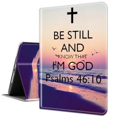 Imagem de Capa para Samsung Galaxy Tab S6 Lite 10,4 polegadas 2022/2020 modelo (SM-P610/P613/P615/P619), capa inteligente de couro PU com suporte e hibernação automática - citações cristãs versículo da Bíblia