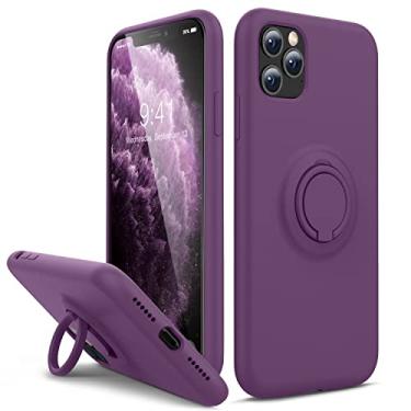 Imagem de Thomo Capa para iPhone 11 Pro Max [suporte de anel de silicone líquido] [forro de microfibra anti-riscos], capa protetora de corpo inteiro para iPhone 11 Pro Max-Grape