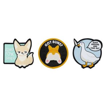 Imagem de The Patch Bar Co. Conjuntos de remendo de ferro (Zero Fox Given, Got Buns, Duck Around)