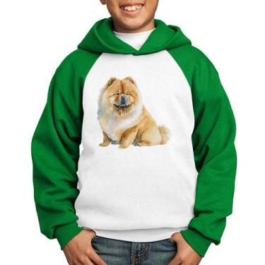 Imagem de Moletom Infantil Chow-chow - Foca na Moda, Branco, Verde, 6