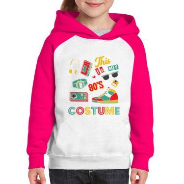 Imagem de Moletom Infantil This is my 80's costume - Foca na Moda, Branco, Rosa,