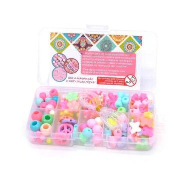 Imagem de KIT DE MIÇANGAS INFANTIL COLORIDAS FORMAS E MODELOS PARA PULSEIRAS, CO
