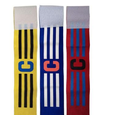 Imagem de Kit 3 Faixas de Capitão Braçadeiras Elásticas de Futebol - ESTILO BOLE